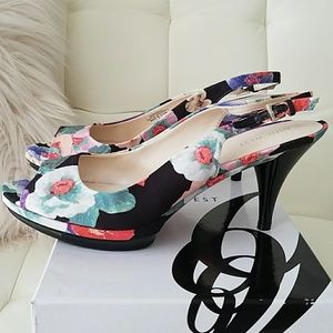 Nine West SHARINA floral platform pumps